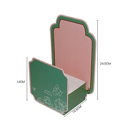 Vert 3 pcs boîte-cadeau de fleurs pour la Saint-Valentin, Sac à main avec composition florale à faire soi-même, boîte de papier d'emballage de bouquet pliable, verte, 14x10.5x24.5 cm