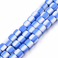 Cornflower Blue Handmade Polymer Clay Beads Strands, Cube, Cornflower Blue, 5x5x4.5mm, Hole: 2mm, about 85~86pcs/strand, 15.83 inch~16.06 inch(40.2~40.8cm)