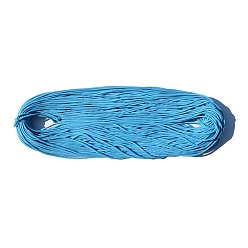 Deep Sky Blue 100M Braided Round Cotton Cords, for Crafts Packaging, Deep Sky Blue, 3mm, about 109.36 Yards(100m)/Bundle
