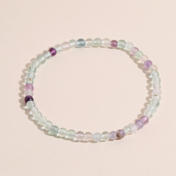 Fluorite Natural Stone 4mm Energy Bracelet - Friendship Bead Bracelet Jewelry