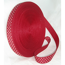 Red Polka Dot Ribbon Grosgrain Ribbon, Red, 5/8 inch(16mm), 50yards/roll(45.72m/roll)