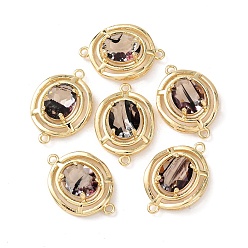 Фиолетовый Подвески из латуни со стеклянным креплением, овальные связи, золотые, фиолетовые, 23x16x7 мм, отверстие : 1.4 мм