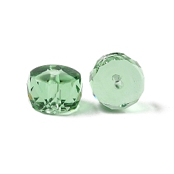 Зеленый лайм K9 стеклянные имитации австрийских хрустальных бусин, граненые, плоско-круглые, зеленый лайм, 12x8 мм, отверстие : 1 мм