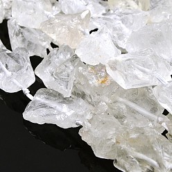 Quartz Crystal Nuggets Natural Quartz Crystal Beads Strands, Rock Crystal Beads, 17~38x16~30mm, Hole: 2mm, about 14~15pcs/strand, 15.7 inch