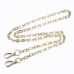 Light Gold Bag Chains Straps, Iron Cable Link Chains, with Alloy Swivel Clasps, for Bag Replacement Accessories, Light Gold, 109.5x0.7cm