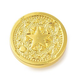 Star Golden Tone Wax Seal Alloy Stamp Head, for Invitations, Envelopes, Gift Packing, Star, 16~30x18~30mm