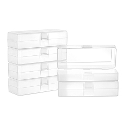 White PP Plastic Box. Rectangle, White, 12x5x3.2cm, Inner Size: 12.2x4.7cm
