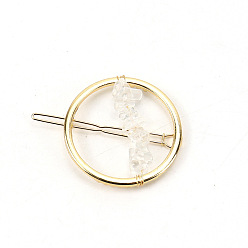 Хрусталь Заколки для волос из сплава, с синтетическим кварцевым кристаллом аксессуары для волос викингов для женщин, круглый, золотые, 50x65 мм