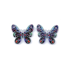Black Acrylic Pendants, Butterfly, Black, 30x34mm