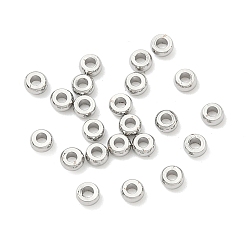 Платина Латунные бусины, плоский круглый / dics, стойки покрытие, без кадмия и без свинца, платина, 2.8x1.5 мм, отверстие : 1.2 мм