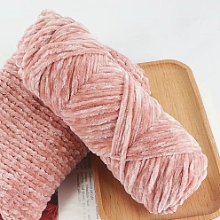 Pale Violet Red Wool Chenille Yarn, Velvet Hand Knitting Threads, for Baby Sweater Scarf Fabric Needlework Craft, Pale Violet Red, 3mm, about 87.49 Yards(80m)/Skein