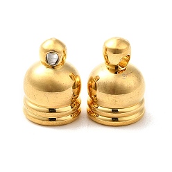 Real 18K Gold Plated Rack Plating Brass Cord Ends, End Caps, Lead Free & Cadmium Free Free, Long-Lasting Plated, Real 18K Gold Plated, 10.5x7.5x7.5mm, Hole: 1.5mm