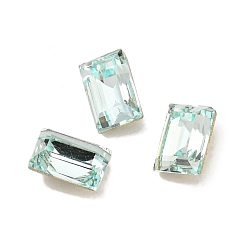 Индийский Сапфир Стеклянные стразы кабошоны, плоская задняя и задняя, граненые, прямоугольные, Индийский сапфир, 4x2.5x2 мм