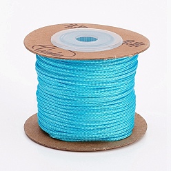 Deep Sky Blue Nylon Cords, String Threads Cords, Round, Deep Sky Blue, 1.5mm, about 27.34 yards(25m)/roll