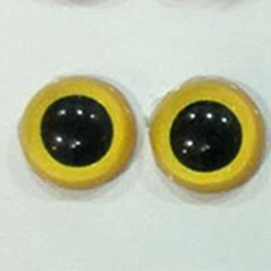 Yellow Craft Plastic Doll Eyes, Stuffed Toy Eyes, Half Round, Yellow, 10mm