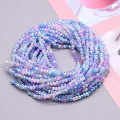 Blue Violet Glass Beads Strands, Faceted, Rondelle, Blue Violet, 8x6mm, Hole: 1mm, about 65~68pcs/strand, 15.7~16.1 inch(40~41cm)