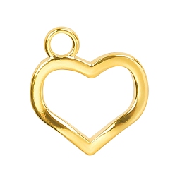 Золотой 304 подвески из нержавеющей стали, шарма сердца, золотые, 20x18x2 мм, отверстие : 3 мм