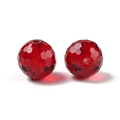 Темно-Красный Стекло k9 стекло, имитация Австрийские кристаллические шарики, граненый (128 граней), круглые, темно-красный, 12 мм, отверстие : 1.4~2 мм