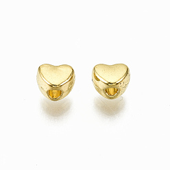 Oro Abalorios de aleación, sin cadmio y níque y plomo, corazón, dorado, 3x4x3 mm, Agujero: 1.2 mm, sobre 7000 unidades / 1000 g
