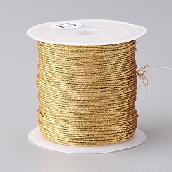 Gold Metallic Thread, Embroidery Thread, for Jewelry Making, Gold, 0.8mm, about 25m/roll, 1roll