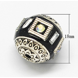 Coffee Handmade Indonesia Beads, with Brass Core, Round, Coffee, 18mm, Hole: 2mm