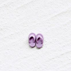 Lilac Miniature Resin Slipper Display Decorations, for Dollhouse, Lilac, 13x7x5mm