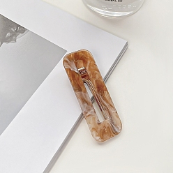 Сэнди Коричневый Заколки для волос из акрила прямоугольные из кожи аллигатора, аксессуары для волос для женщин и девочек, песчаный коричневый, 65x23 мм