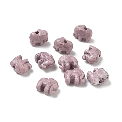 Thistle Vintage Handmade Porcelain Beads, Fancy Antique Glazed Porcelain, Elephant, Thistle, 10x12.5x7mm, Hole: 1.8mm