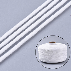 White Round Polyester & Spandex Elastic Band for Mouth Cover Ear Loop, DIY Disposable Mouth Cover Material, White, 2.8mm, about 1548yards/roll(4644feet/roll)