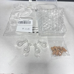 Vase 10 шт. прозрачные стеклянные бутылочки для загадывания желаний, шарик контейнеры, с 10шт пробкой, ваза, 2.85~3.2x1.55~1.6 см, отверстие : 6 мм