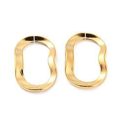 Real 18K Gold Plated 304 Stainless Steel Linking Rings, Quick Link Connector, Wavy Oval, Real 18K Gold Plated, 13x9x1.3mm, Inner Diameter: 10x5mm