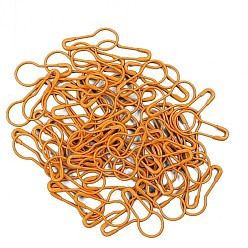 Dark Orange Iron Calabash Safety Pins, Knitting Stitch Marker, Dark Orange, 22x10mm, 100pcs/bag