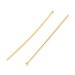 Real 18K Gold Plated Brass Flat Head Pins, Long-Lasting Plated, Real 18K Gold Plated, 51x0.7mm, Head: 2mm