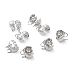 Stainless Steel Color 304 Stainless Steel Bead Tips, Calotte Ends, Clamshell Knot Cover, Stainless Steel Color, 6.5x3.5mm, Hole: 1.4mm, Inner Diameter: 2.5mm