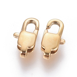 Golden Ion Plating(IP) 304 Stainless Steel Lobster Claw Clasps, Golden, 11x5.5x3mm, Hole: 1mm