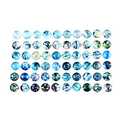 (52) Непрозрачная лаванда Кабошоны из стекла, мраморный узор, полукруглые / купольные, разноцветные, 12 мм, 60 стили, около 60 шт / упаковка
