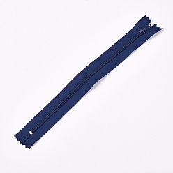 Marine Blue Garment Accessories, Nylon Closed-end Zipper, Zip-fastener Components, Marine Blue, 23.5~24x2.5cm
