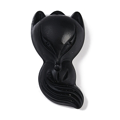 Черный Стеклянные подвески, лиса прелести, чёрные, 34x19x13 мм, отверстие : 0.8 мм