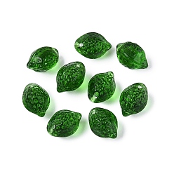 Зеленый Стеклянные бусины, лимон, зелёные, 14x10x9 мм, отверстие : 0.7~1 мм