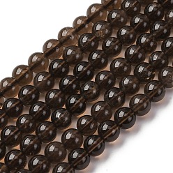 Дымчатый Кварц Природные дымчатый кварц бисер пряди круглые, 8 мм, отверстие : 1 мм, около 47~48 шт / нитка, 15 дюйм