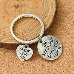 Сердце Сплав брелок, с железной фурнитурой, сердце, 5.3 см