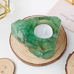 Fluorite Polygon Shape Natural Fluorite Candle Holder, Candle Storage Container Home Decoration, 90~100cm
