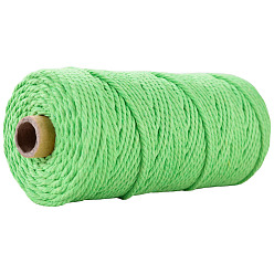 Light Green Cotton String Threads for Crafts Knitting Making, Light Green, 3mm, about 109.36 Yards(100m)/Roll