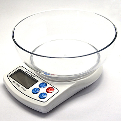 White Jewelry Tool Electronic Digital Kitchen Food Diet Scales, Pocket Scale, Aluminum with ABS, White, Weighing Range: 0.1g~6000g, 210x185x100mm