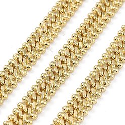 Real 18K Gold Plated Rack Plating Brass Chains, Long-Lasting Plated, Soldered, with Spool, Lead Free & Cadmium Free, Real 18K Gold Plated, Link: 7x2mm