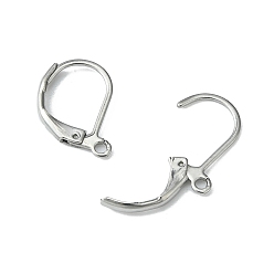 Stainless Steel Color 304 Stainless Steel Leverback Earring Findings, with Loop, Stainless Steel Color, 15x10x1.5mm, Hole: 1.5mm