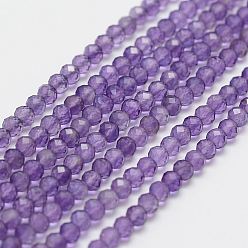 Amethyst Natural Amethyst Bead Strands, Faceted, Round, 3mm, Hole: 0.5mm, about 120~124pcs/strand, 12.8 inch(325mm)