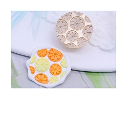 Orange Golden Tone Wax Seal Brass Stamp Head, for Invitations, Envelopes, Gift Packing, Orange, 25mm