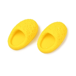 Желтый Непрозрачные кабошоны из смолы, тапочка, желтые, 38.5x23.5x15 мм