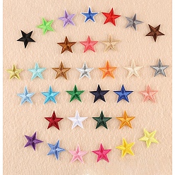 Mixed Color Computerized Embroidery Cloth Iron on/Sew on Patches, Applique DIY Costume Accessory, Star, Mixed Color, 3x3cm